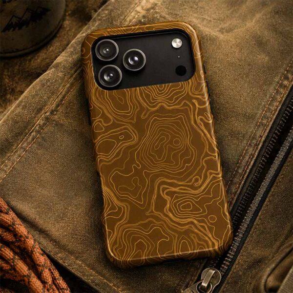 Brown Firebrush Topo MagSafe Phone Case