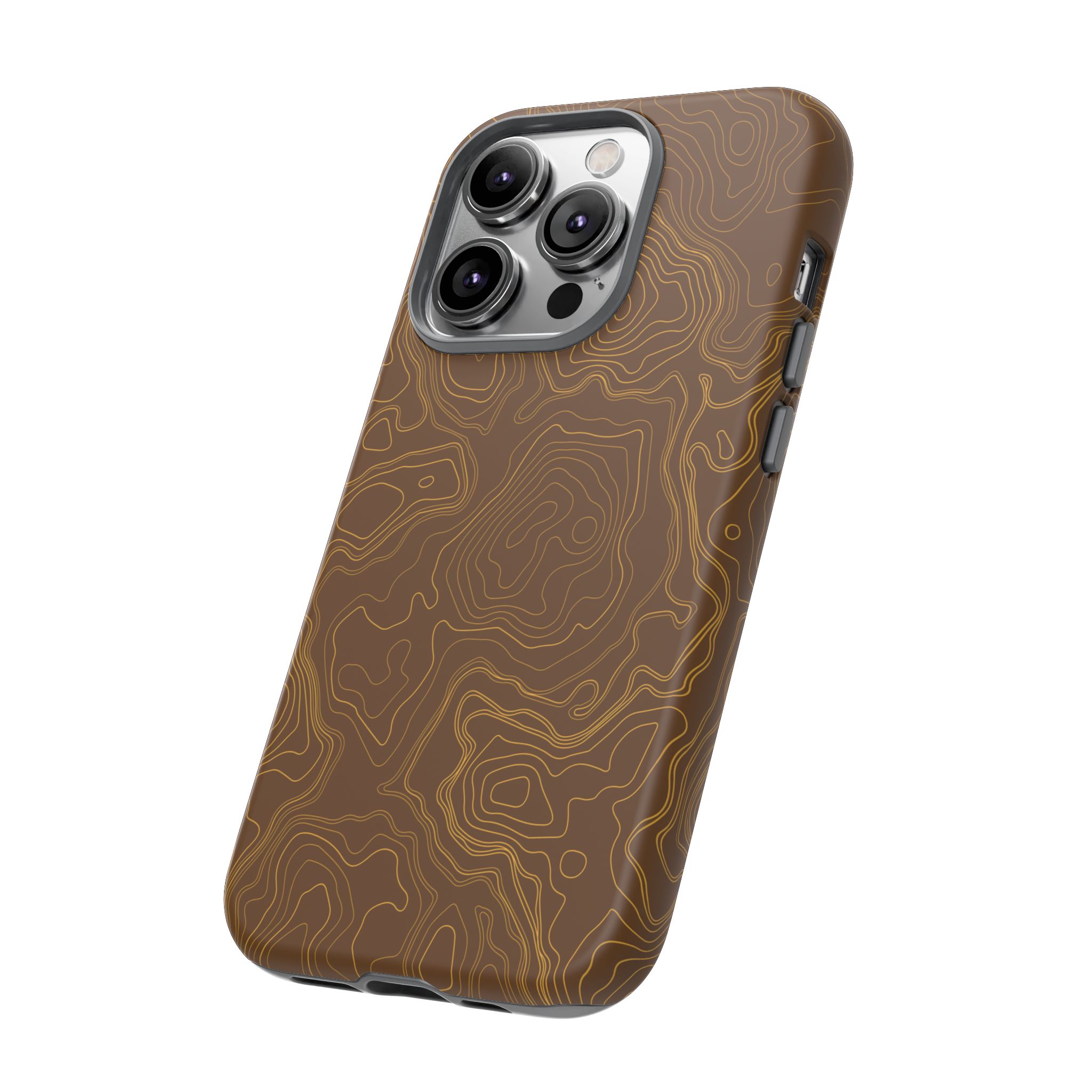 Brown Firebrush Topo Phone Case - Gorilla Dirt Brown Firebrush Topo Phone Case - Image 2