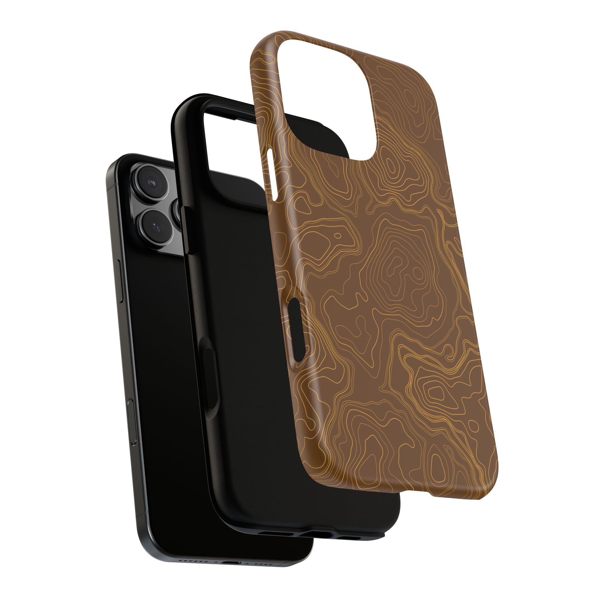 Brown Firebrush Topo Phone Case - Gorilla Dirt Brown Firebrush Topo Phone Case - Image 68