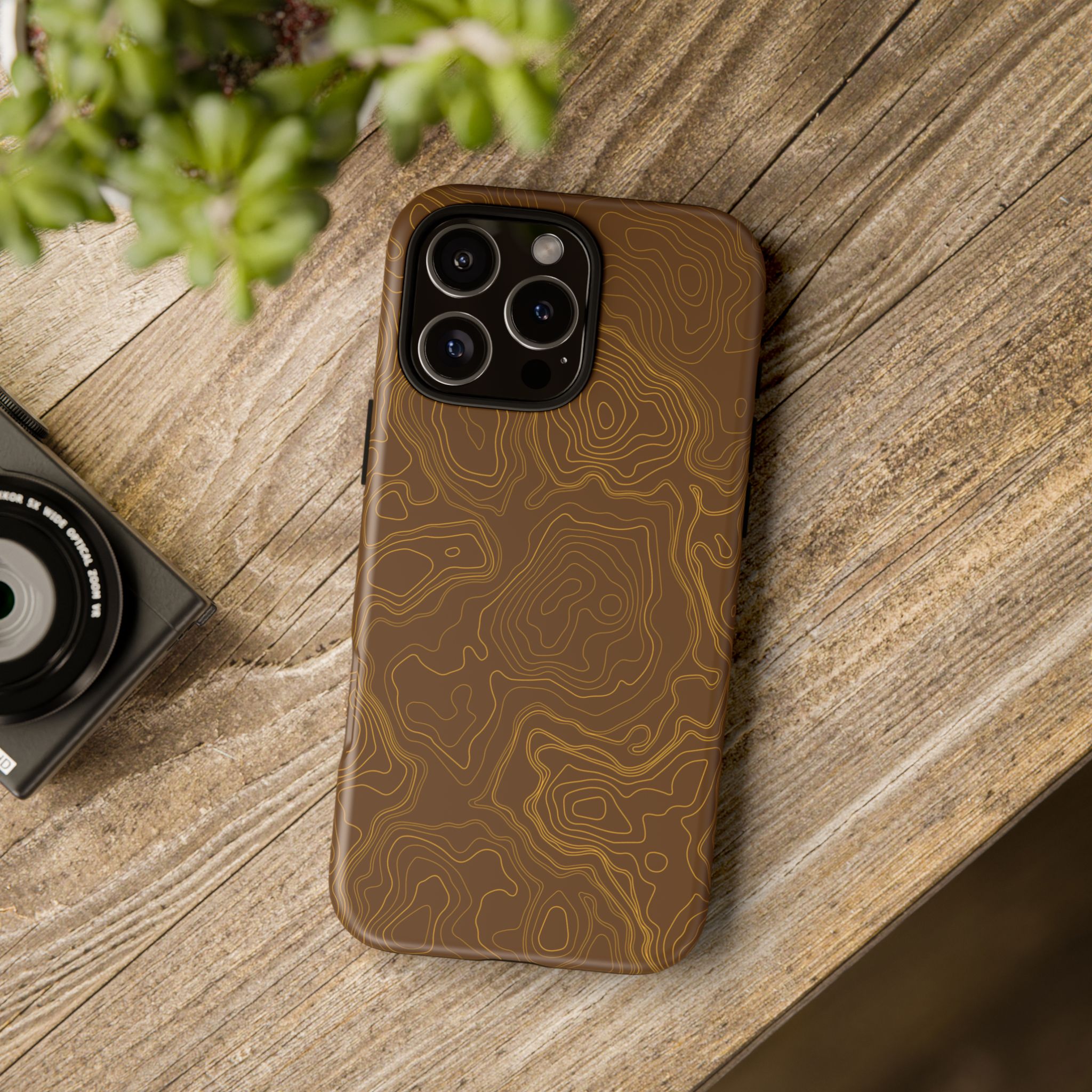 Brown Firebrush Topo Phone Case - Gorilla Dirt Brown Firebrush Topo Phone Case - Image 69