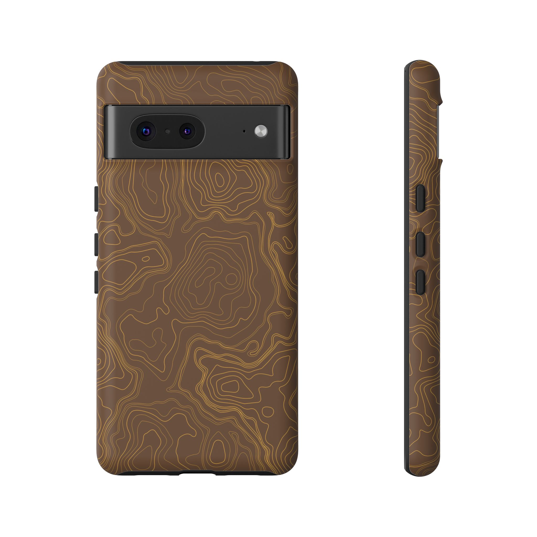 Brown Firebrush Topo Phone Case - Gorilla Dirt Brown Firebrush Topo Phone Case - Image 36