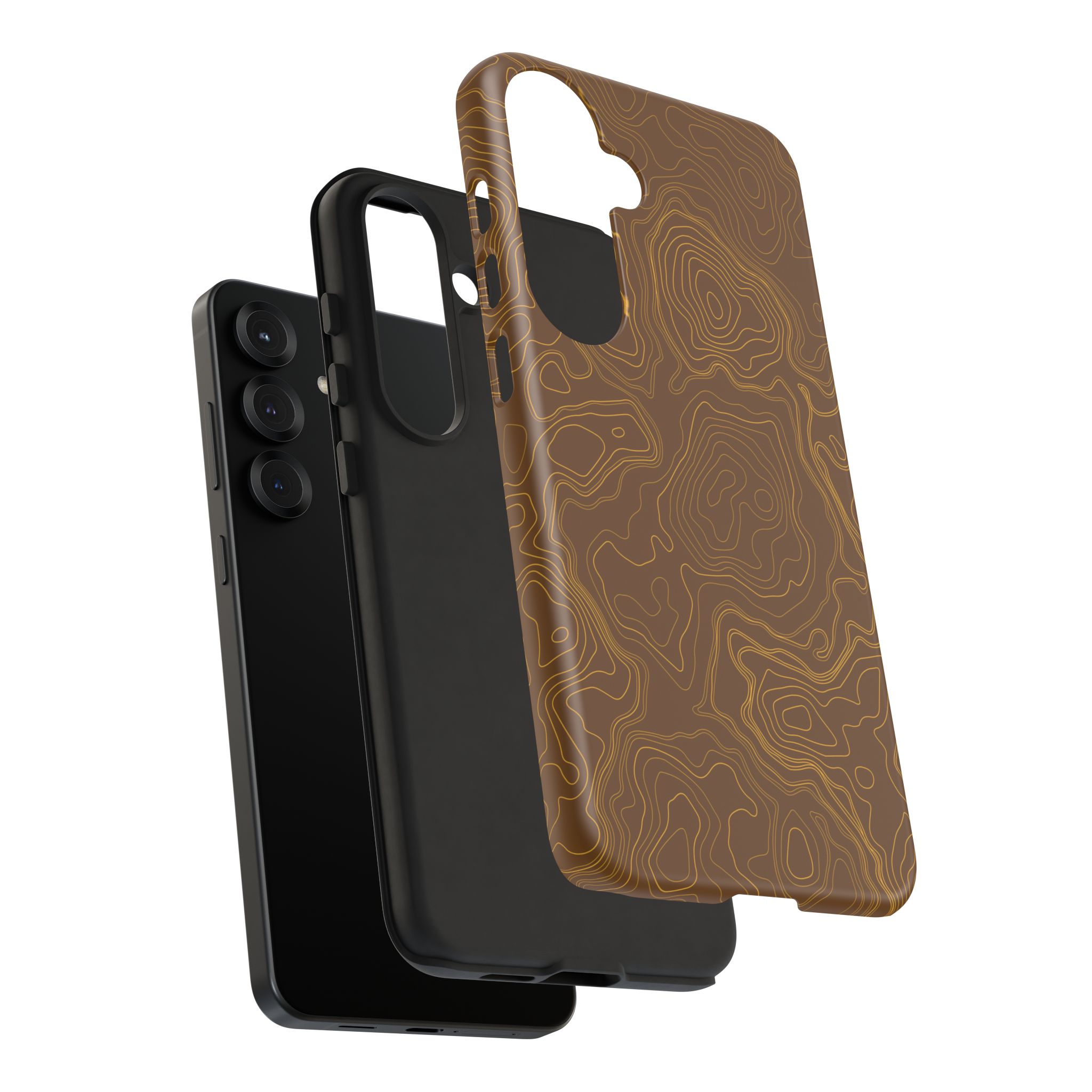 Brown Firebrush Topo Phone Case - Gorilla Dirt Brown Firebrush Topo Phone Case - Image 73
