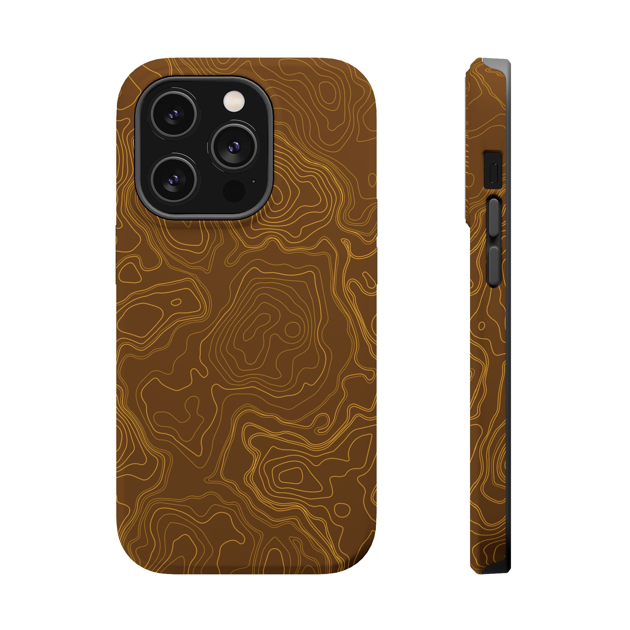 Brown Firebrush Topo MagSafe Phone Case - Gorilla Dirt Brown Firebrush Topo MagSafe Phone Case - Image 3
