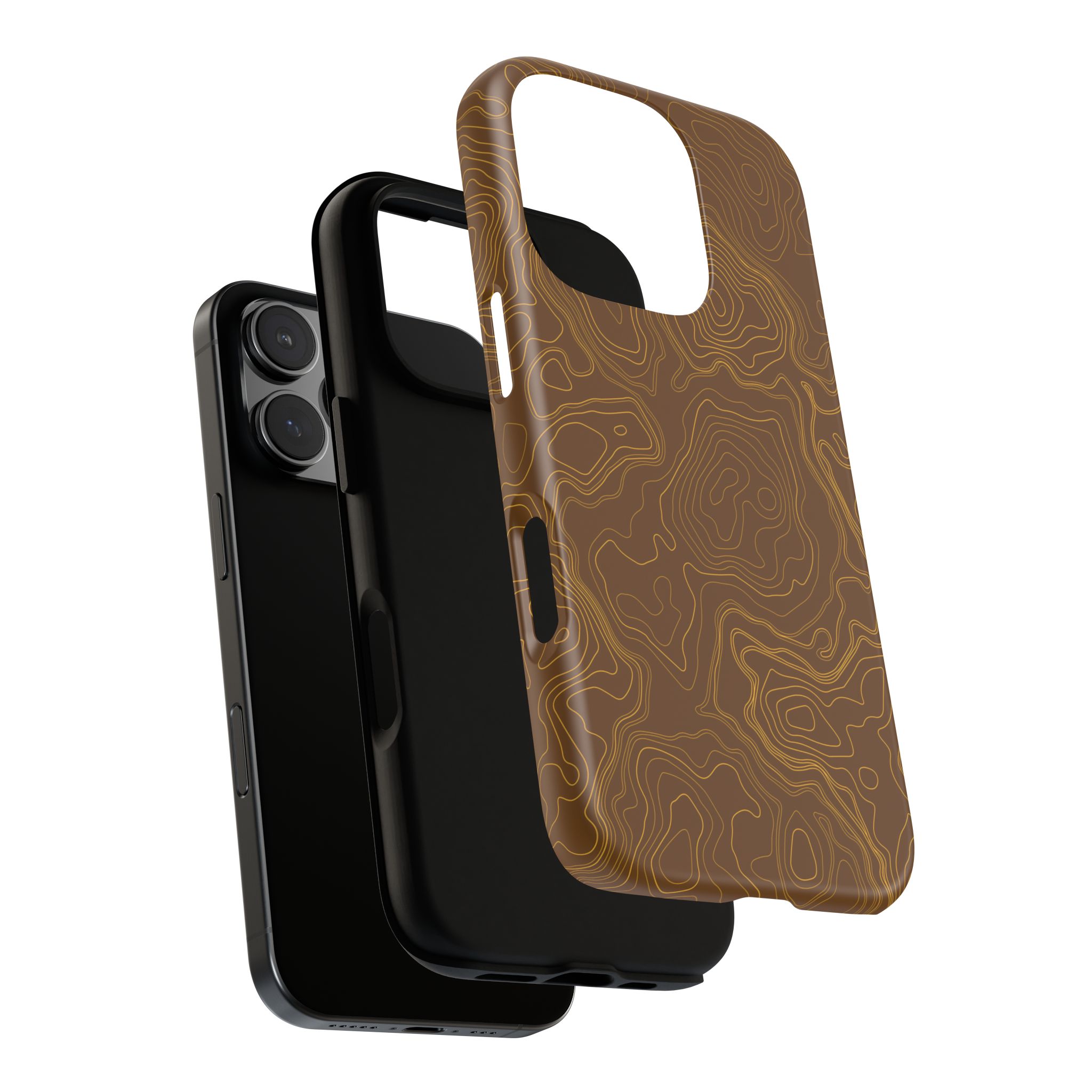 Brown Firebrush Topo Phone Case - Gorilla Dirt Brown Firebrush Topo Phone Case - Image 64