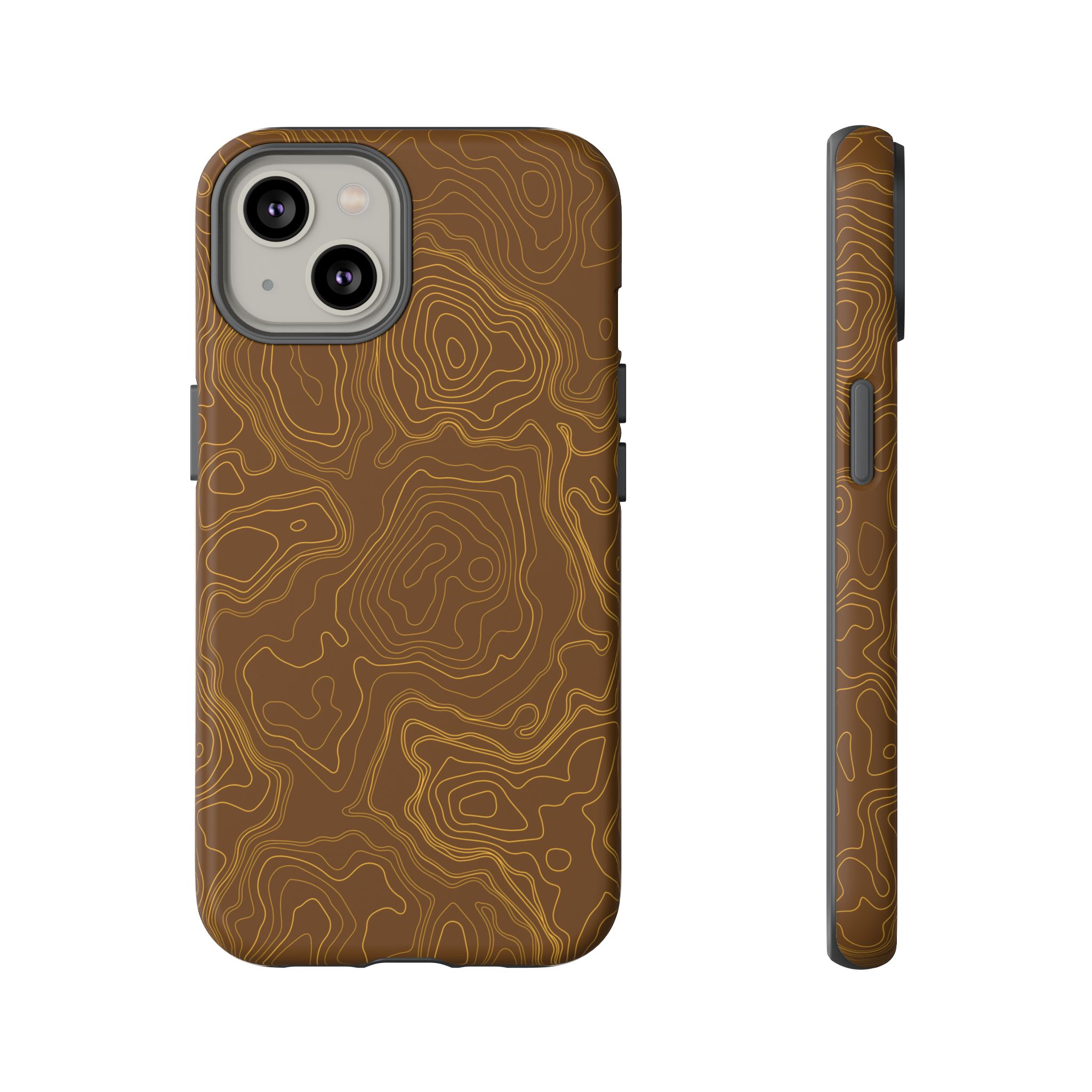 Brown Firebrush Topo Phone Case - Gorilla Dirt Brown Firebrush Topo Phone Case - Image 24