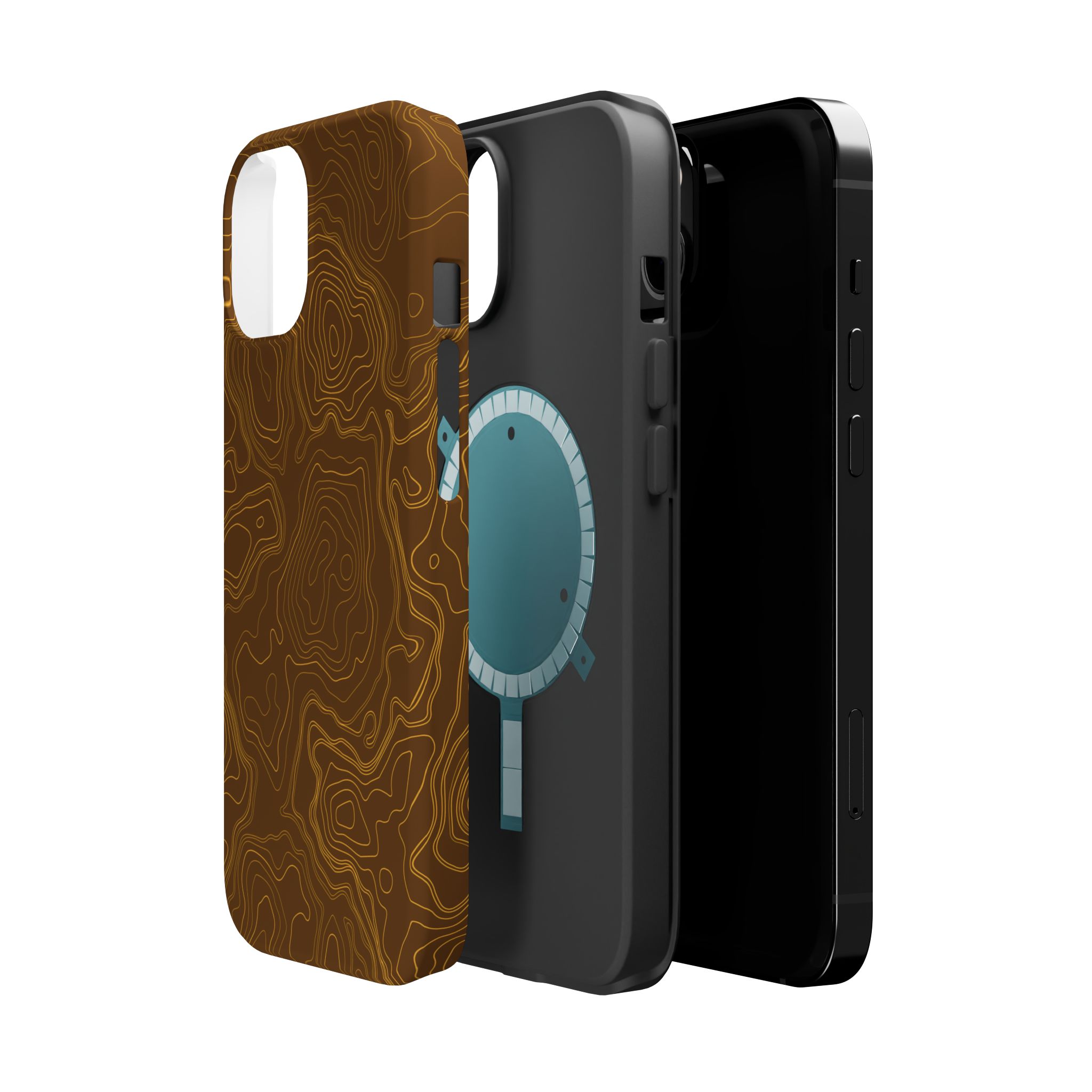 Brown Firebrush Topo MagSafe Phone Case - Gorilla Dirt Brown Firebrush Topo MagSafe Phone Case - Image 2
