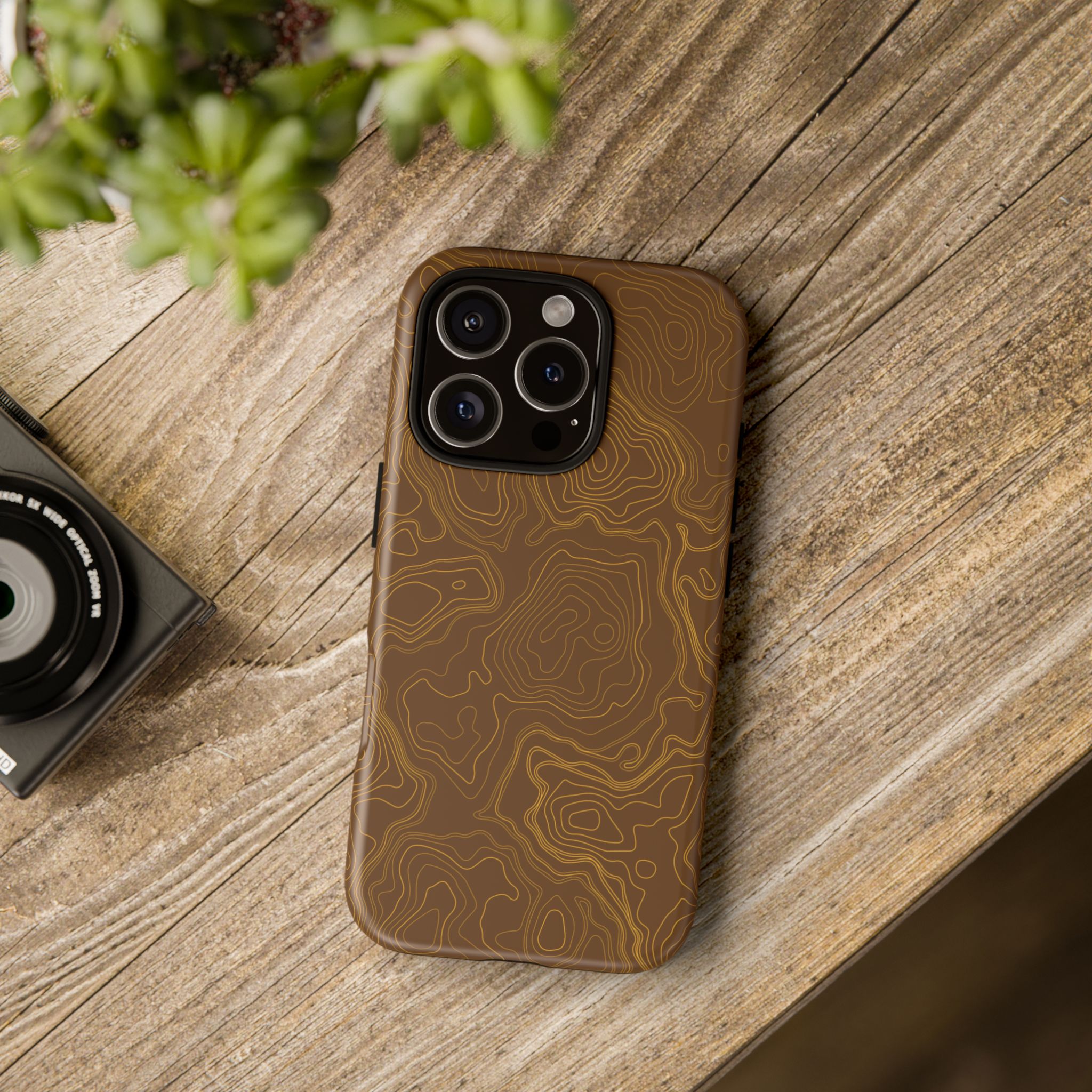 Brown Firebrush Topo Phone Case - Gorilla Dirt Brown Firebrush Topo Phone Case - Image 65