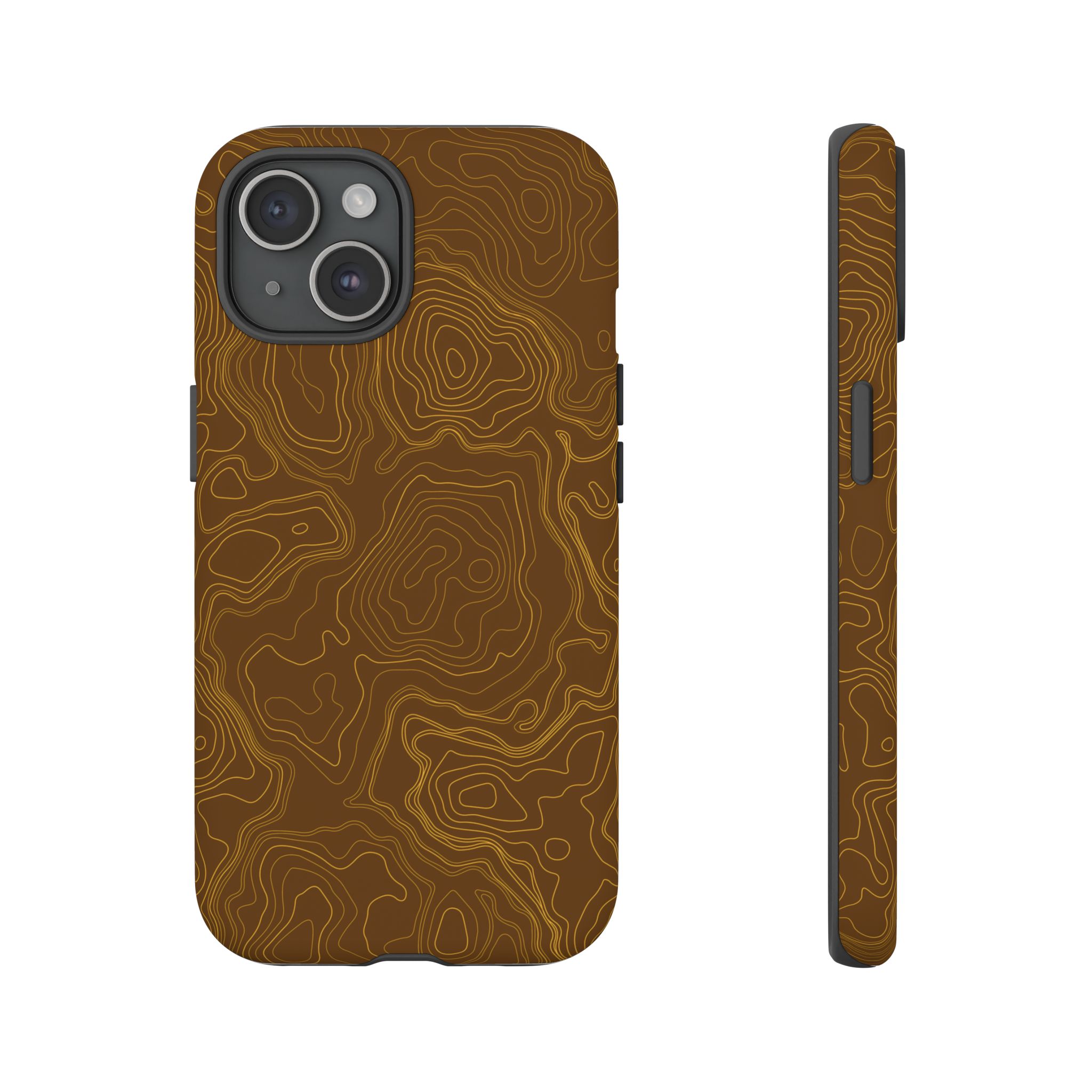 Brown Firebrush Topo Phone Case - Gorilla Dirt Brown Firebrush Topo Phone Case - Image 40