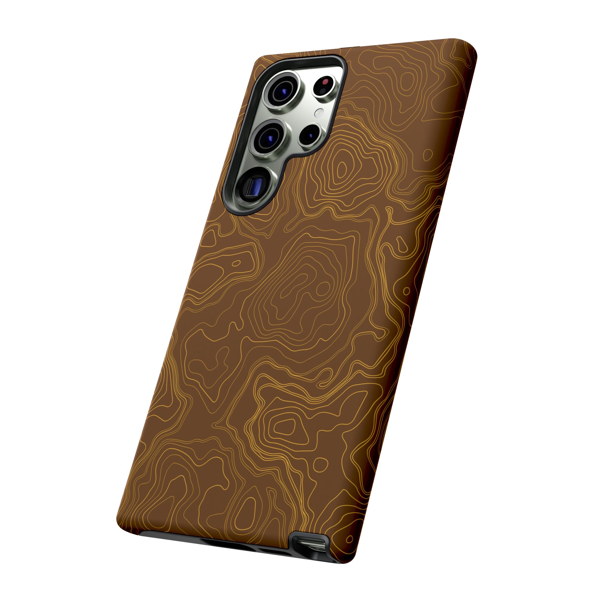 Brown Firebrush Topo Phone Case - Gorilla Dirt Brown Firebrush Topo Phone Case - Image 35