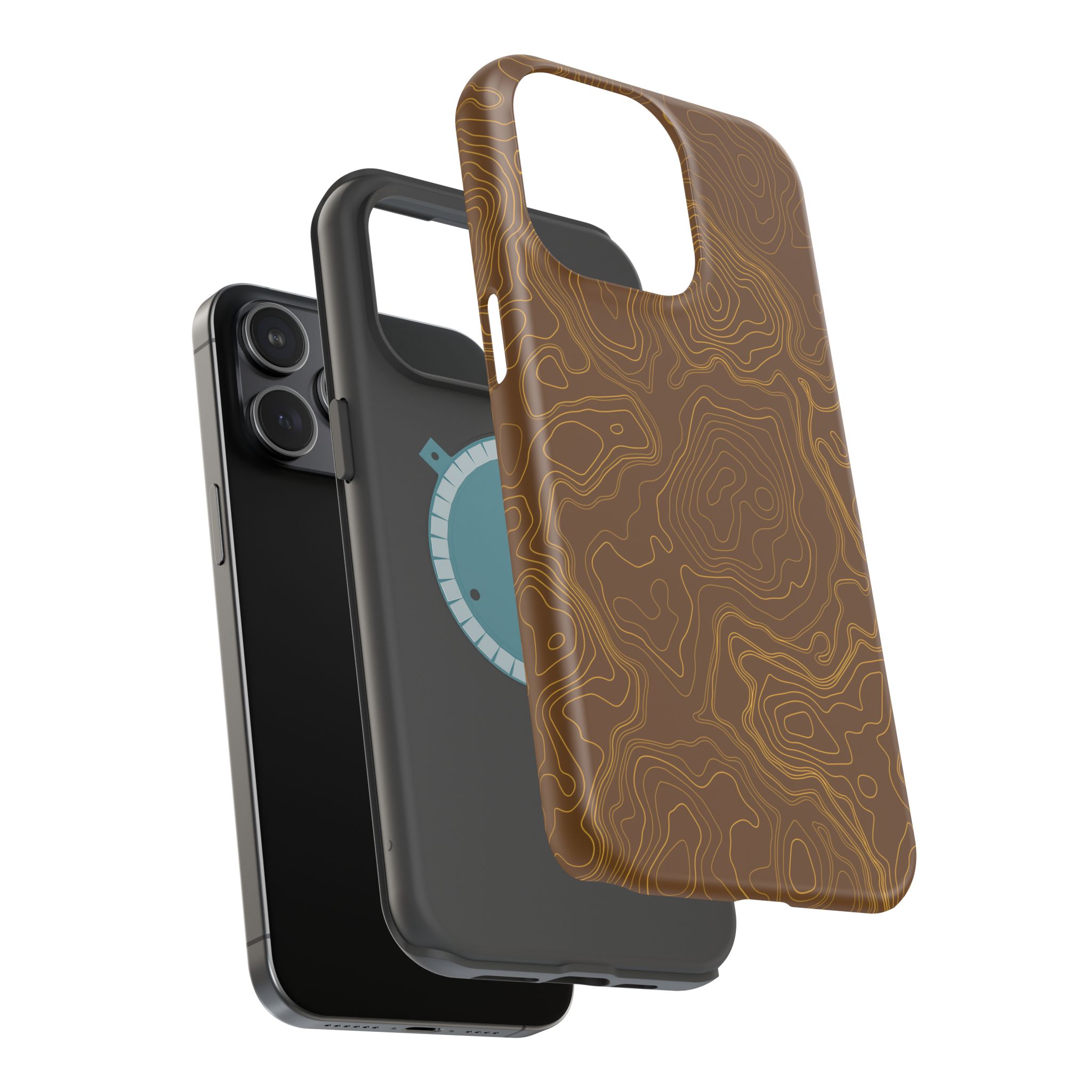 Brown Firebrush Topo MagSafe Phone Case - Gorilla Dirt Brown Firebrush Topo MagSafe Phone Case - Image 25