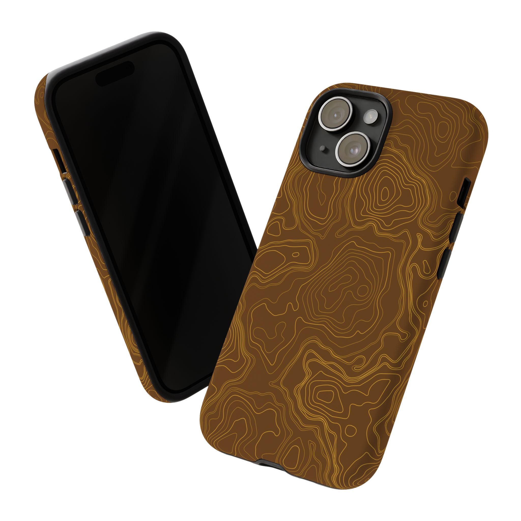 Brown Firebrush Topo Phone Case - Gorilla Dirt Brown Firebrush Topo Phone Case - Image 41