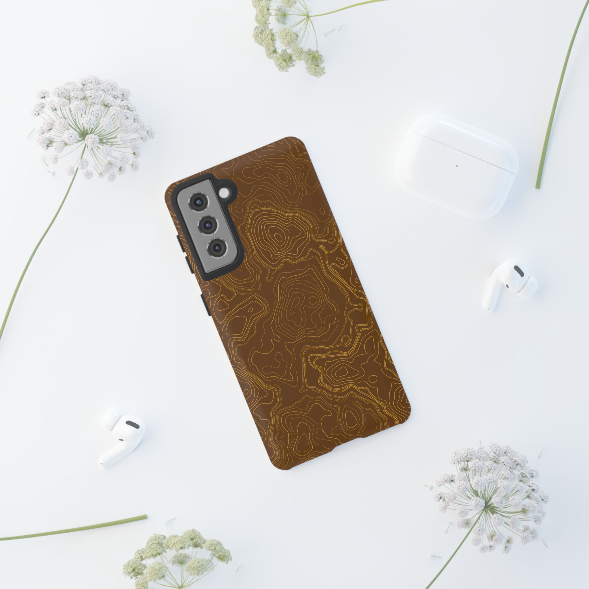Brown Firebrush Topo Phone Case - Gorilla Dirt Brown Firebrush Topo Phone Case - Image 55