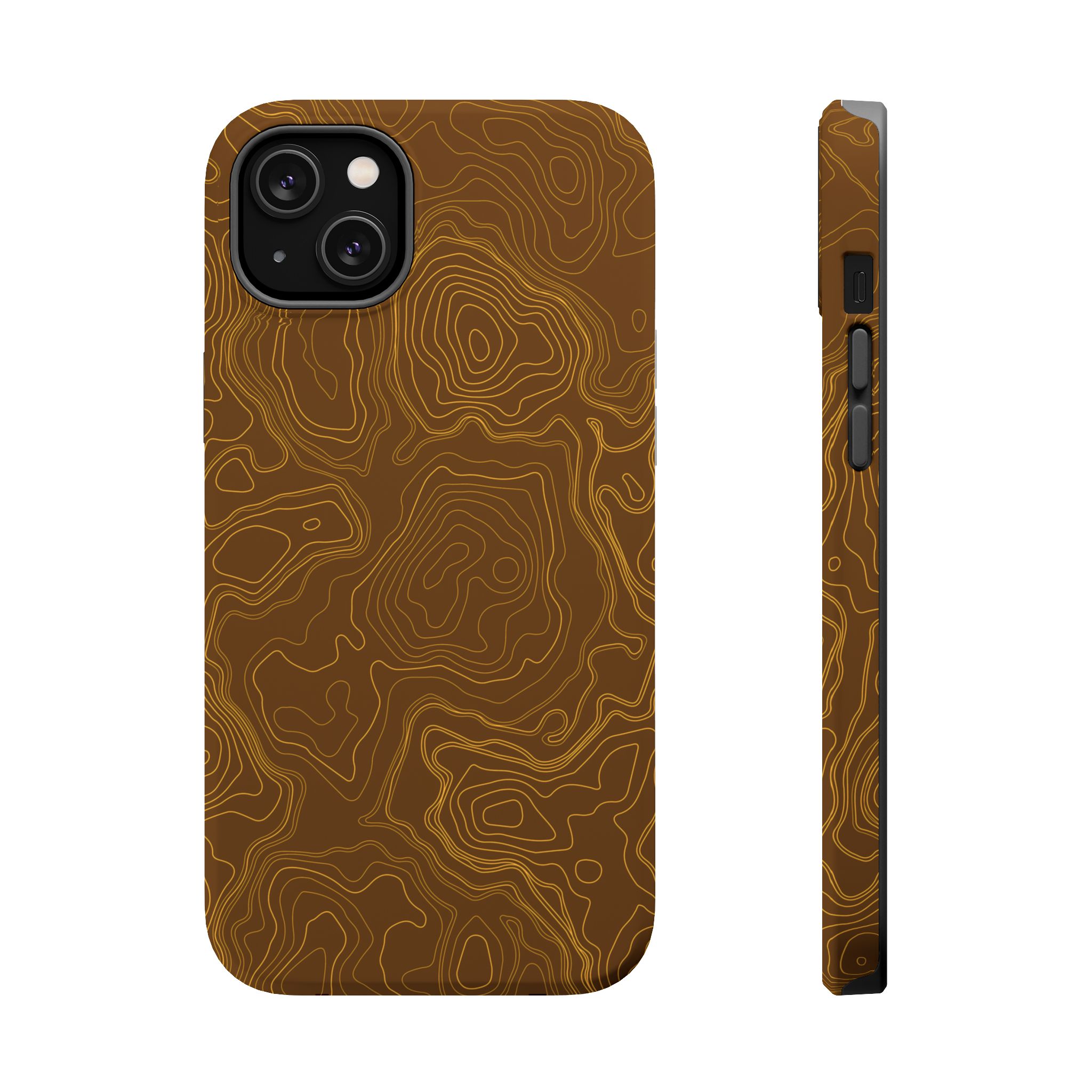 Brown Firebrush Topo MagSafe Phone Case - Gorilla Dirt Brown Firebrush Topo MagSafe Phone Case - Image 4