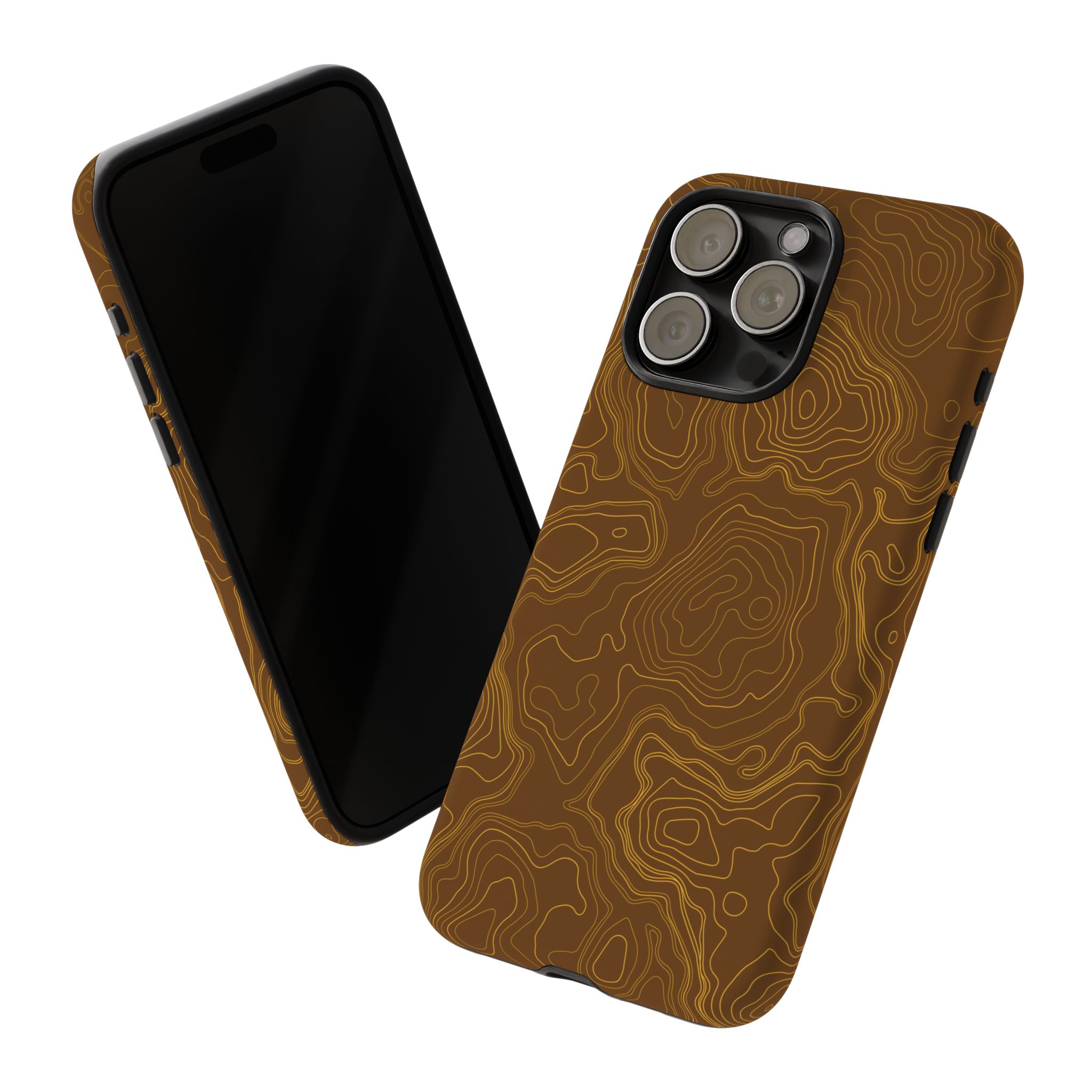 Brown Firebrush Topo Phone Case - Gorilla Dirt Brown Firebrush Topo Phone Case - Image 60