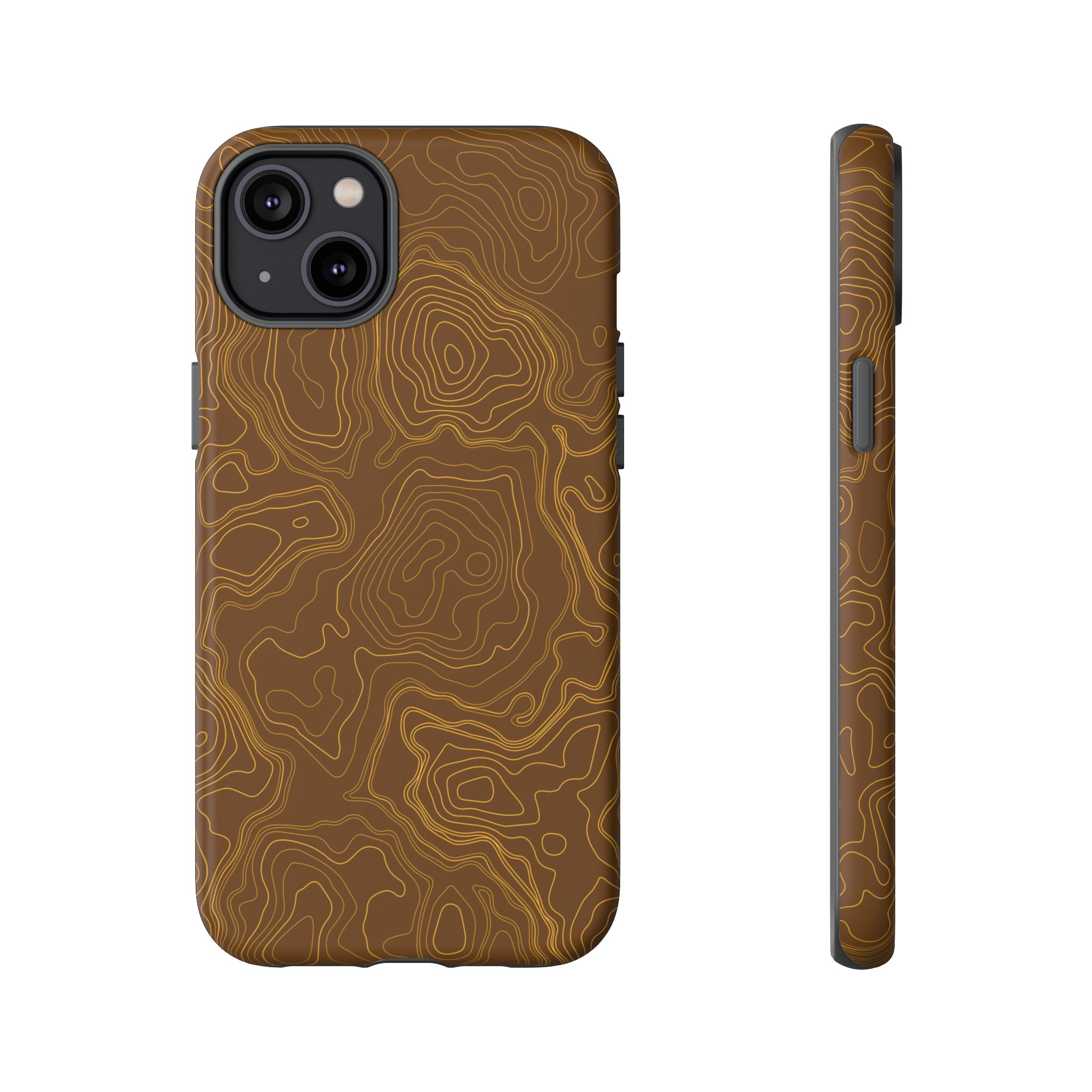 Brown Firebrush Topo Phone Case - Gorilla Dirt Brown Firebrush Topo Phone Case - Image 26