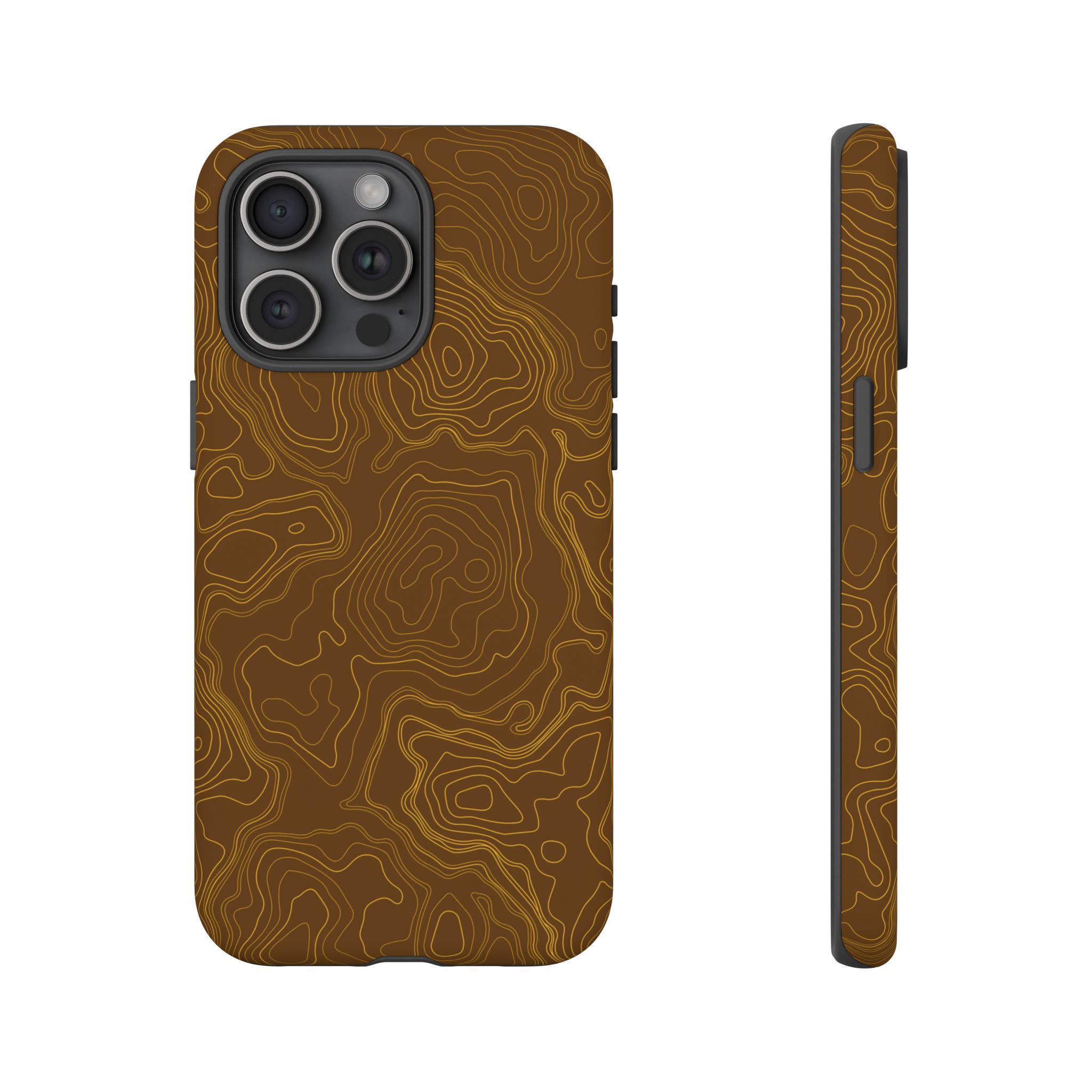 Brown Firebrush Topo Phone Case - Gorilla Dirt Brown Firebrush Topo Phone Case - Image 59
