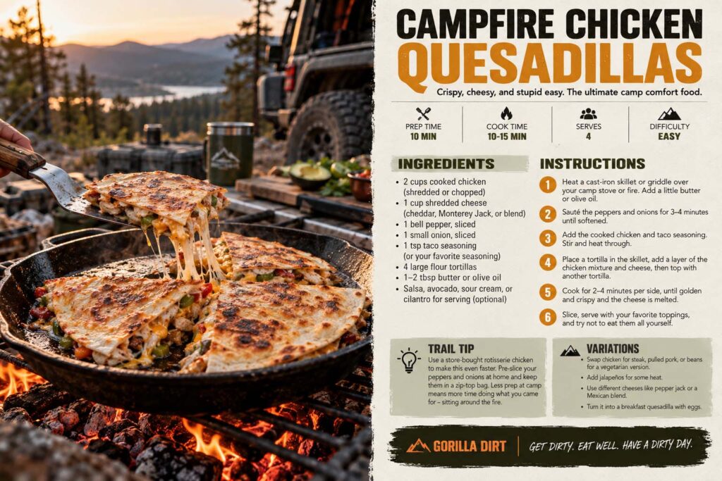 Campfire Chicken Quesadillas