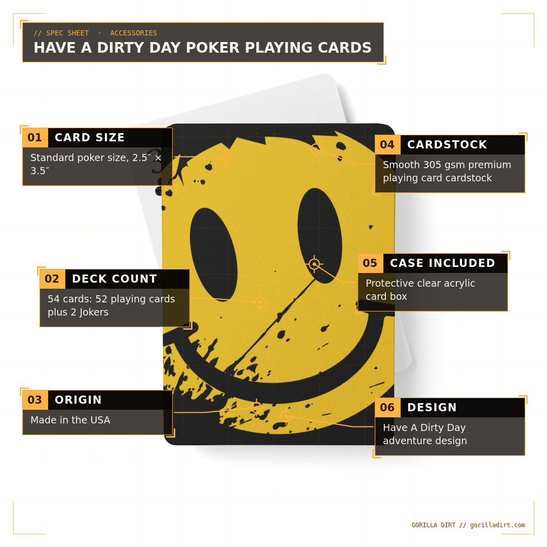 Have A Dirty Day Poker Playing Cards - Gorilla Dirt Have A Dirty Day Poker Playing Cards - Image 2