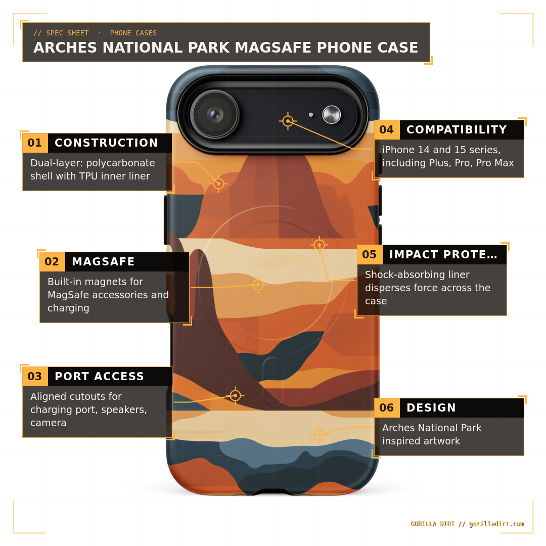 Arches National Park MagSafe Phone Case - Gorilla Dirt Arches National Park MagSafe Phone Case - Image 2