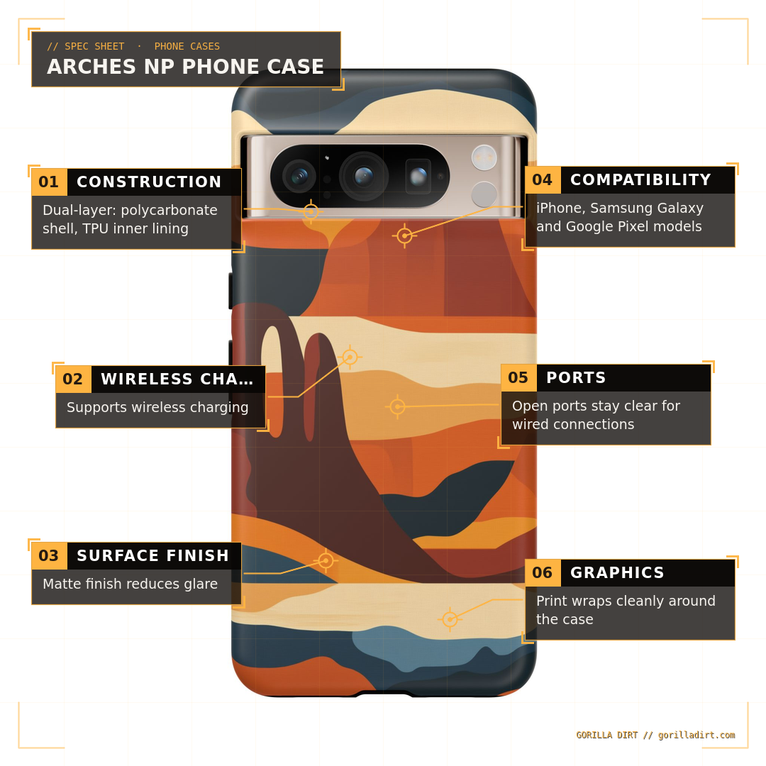 Arches NP Phone Case - Gorilla Dirt Arches NP Phone Case - Image 2