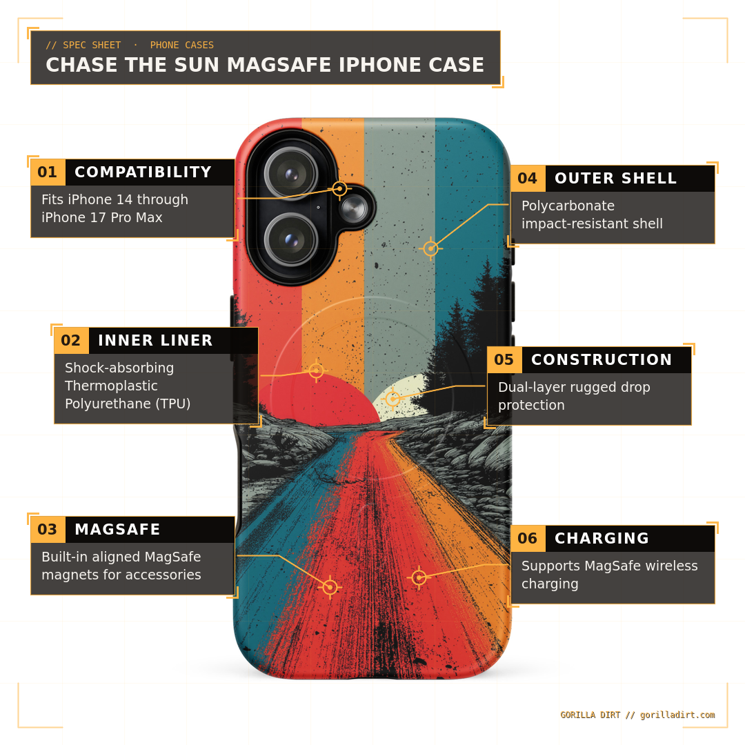 Chase The Sun MagSafe iPhone Case - Gorilla Dirt Chase The Sun MagSafe iPhone Case - Image 2